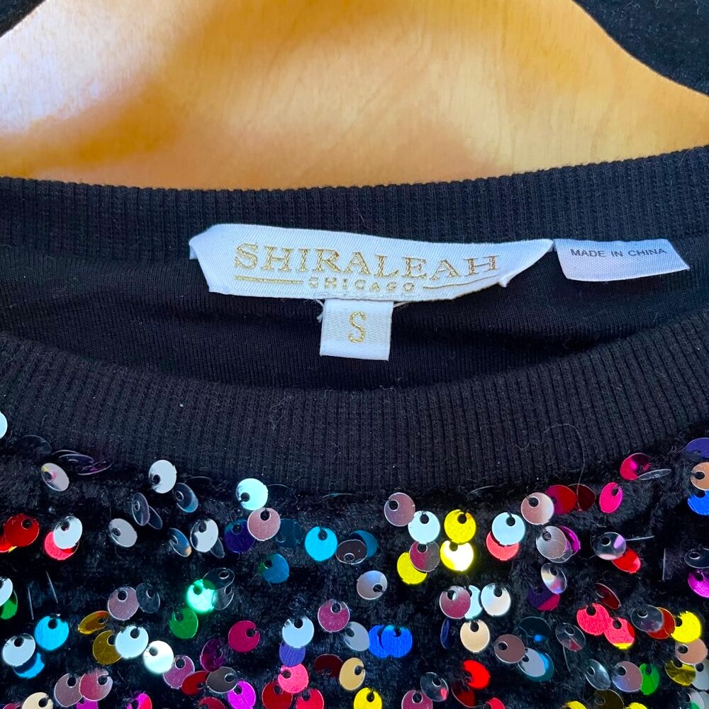 NWT Shiraleah Chicago Multi-Color Sequin Fiesta Crewneck Sweatshirt Size S - Picture 4 of 5